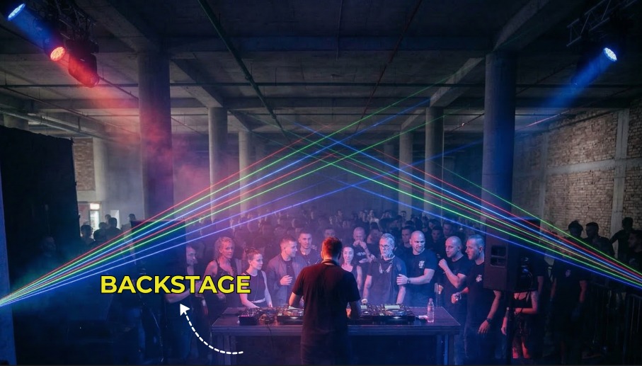 Underground Stage backstage in the Skanderbeg Square parking